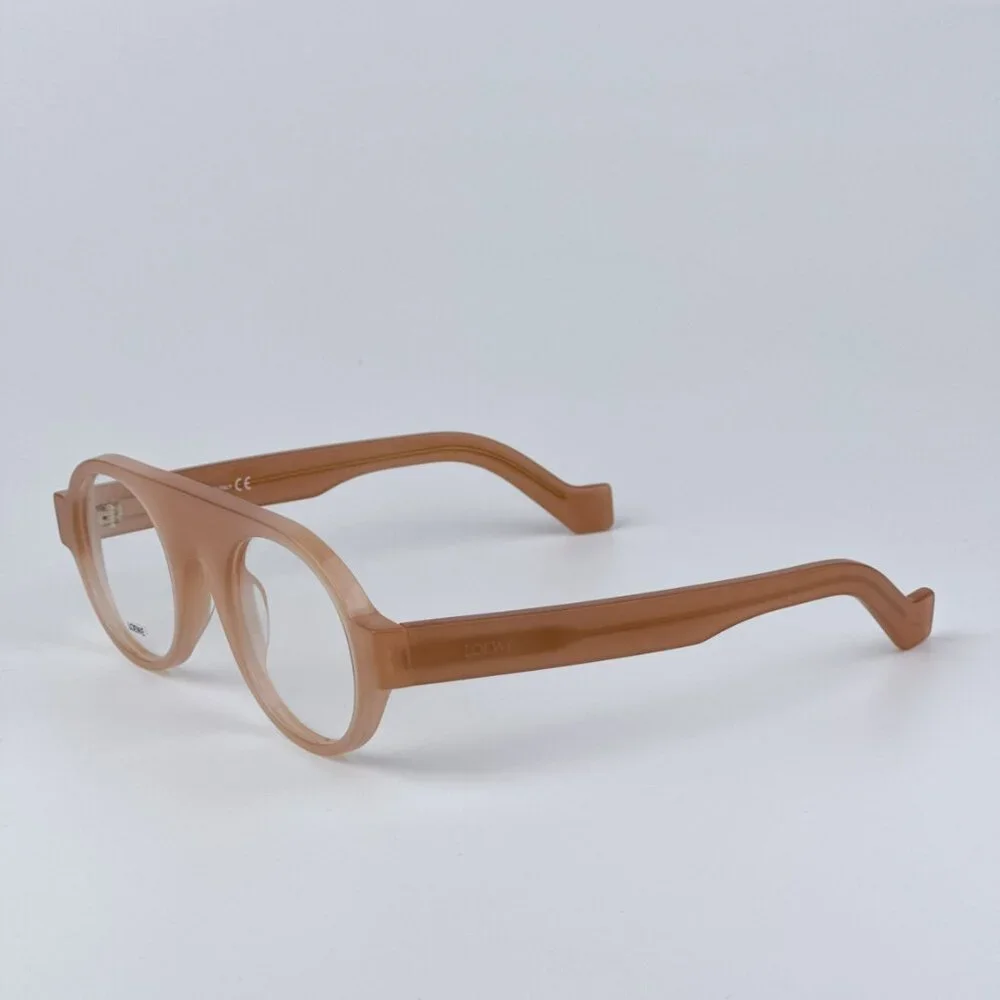 Loewe Women BRAND NEW Eyeglasses Shiny Light Pink Demo Round LW50009I 072